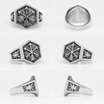 Hexagon Viking Arrow Couple Ring