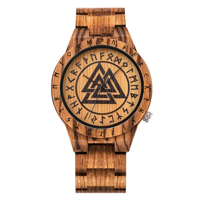 Norse Mythology Wooden Viking Watch Valknut Wooden Watch Viking-Store