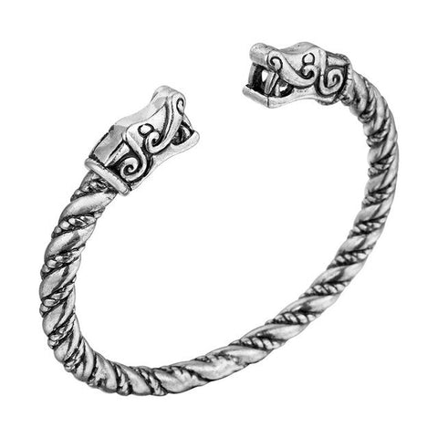 Norse Dragon Viking Arm Ring - Sterling Silver