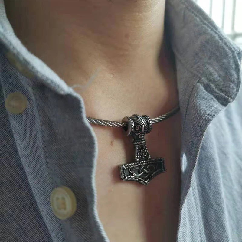 Mjolnir Celtic Torc Necklace
