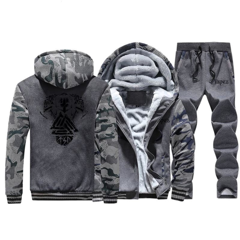 VIKING TRACKSUIT - PANT & HOODIE - Dark Gray 1 / M - VIKING TRACKSUIT / PANT & HOODIE