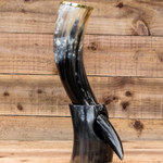 Premium Handcrafted Viking Drinking Horn with Stand