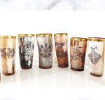 Engraved Drinking Horn Cups