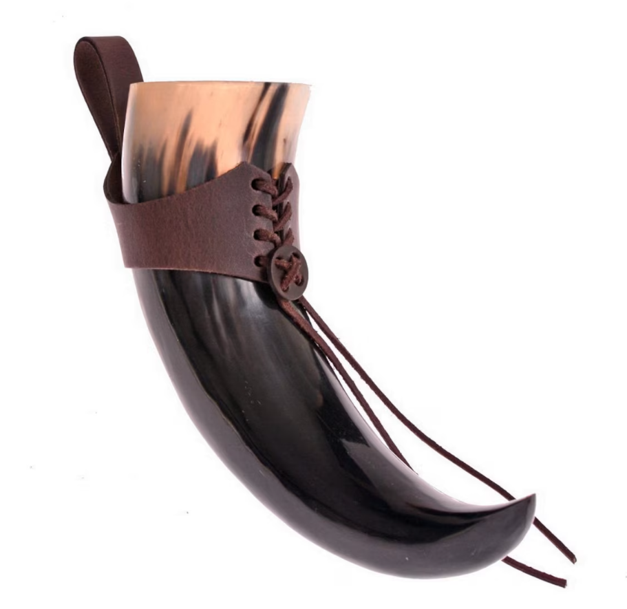 Gjallarhorn (Viking Drinking Horn) with Leather Holder