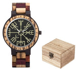 Viking Wooden Watch - Vegvisir Symbol