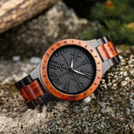 Viking Wooden Watch - Vegvisir Symbol