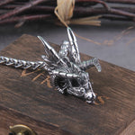 Dragon Pendant Necklaces Stainless Steel Jewelry Skull Head Necklace Punk Men Accessories Dragon Pendant Jewelry