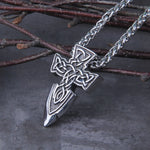 nordic freyr sword amulet stainless steel viking pendant necklace with wooden box as gift