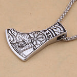 Dropshiping new arrival stainless steel Viking Mjolnir rune and Axe pendant necklace men gift