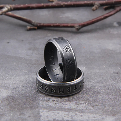 Odin Viking Amulet Ring - Top-Rated 316L Stainless Steel Jewelry for All with Elegant Wooden Box