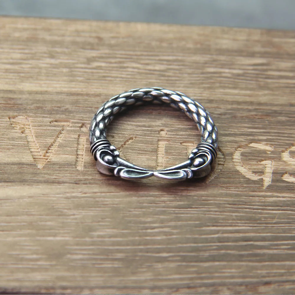 Viking Men Two Entwined Ravens Ring Norse Mythology Silver Color Odin Crow Stainless Steel Rings Nordic Amulet Jewelry
