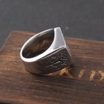 Never Fade Stainless Steel Viking Compass Runic Statement Rings Men Vintage Color Nordic Viking Totem Odin Men Rings Jewelry