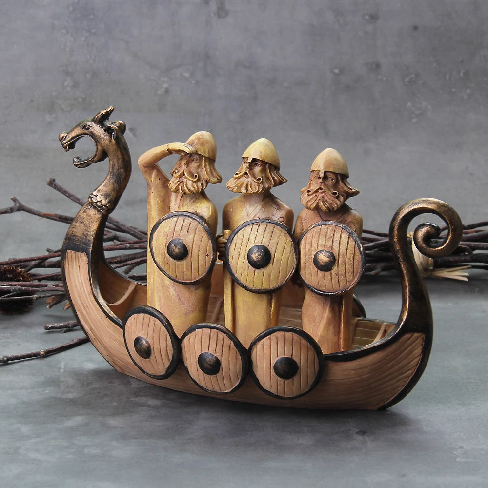 2022 New Style Viking Dragon Boat with shield and seat and many detail as vikings gift