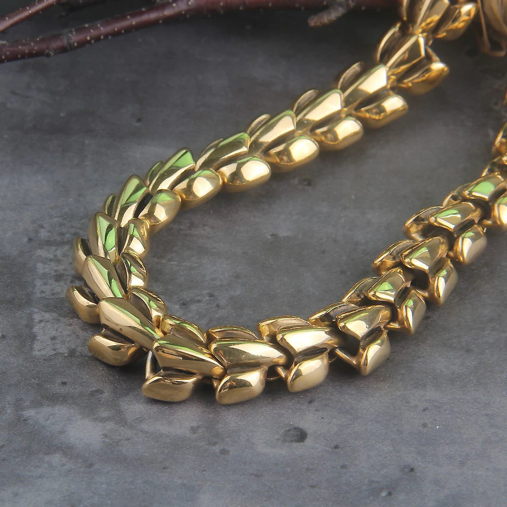 Viking Ouroboros vintage punk Necklace for men never fade stainless steel fashion Jewelry hippop street culture