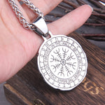 Stainless Steel Vegvisir Viking Mix Gold Color Rune Necklace Viking Scandinavian Norse Viking Necklace Men Christmas Gift