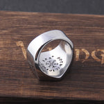 Never Fade Stainless Steel Viking Compass Runic Statement Rings Men Vintage Color Nordic Viking Totem Odin Men Rings Jewelry