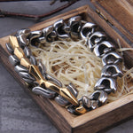 Viking Ouroboros vintage punk bracelet for men stainless steel fashion Jewelry hippop street culture