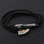 Men's Jewelry Axe Wrap Viking Bracelet Men's Leather Accessories Silver Color Hatchet Handmade Pirate Bracelet For Male