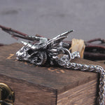 Dragon Pendant Necklaces Stainless Steel Jewelry Skull Head Necklace Punk Men Accessories Dragon Pendant Jewelry