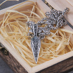 Never Fade viking sword spear pendant necklace viking scandinavian norse viking necklace Men Stainless Steel gift