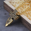 nordic freyr sword amulet stainless steel viking pendant necklace with wooden box as gift