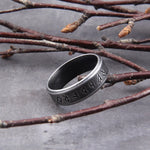 316L Stainless steel Odin Norse Viking Amulet Rune Fashion Style MEN and women fashion words RETRO Rings Jewelry with wooden box