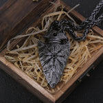 "Helm of Awe" and "Viking Vegvisir" Iron Color Viking spear Pendant Necklace with Stainless Steel Chain As Men Gift