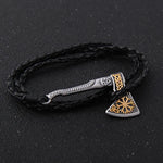 Men's Jewelry Axe Wrap Viking Bracelet Men's Leather Accessories Silver Color Hatchet Handmade Pirate Bracelet For Male