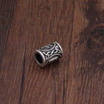 S925 Sterling Silver Viking beard Beads Hair Beads with keel chain and cow leather chain and vintage wood box as gift