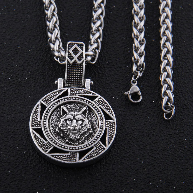 Odin Bear Wolf Raven Talisman Amulet Viking Necklace Wicca Bird Jewelry Knot Runes Neckless Wiccan Pagan Men Women Accessories