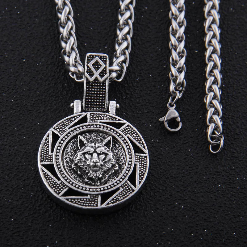 Odin Bear Wolf Raven Talisman Amulet Viking Necklace Wicca Bird Jewelry Knot Runes Neckless Wiccan Pagan Men Women Accessories