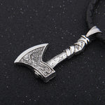 Dropshipping antique silver color viking wolf and odin raven ax pendant necklace as birthday gift