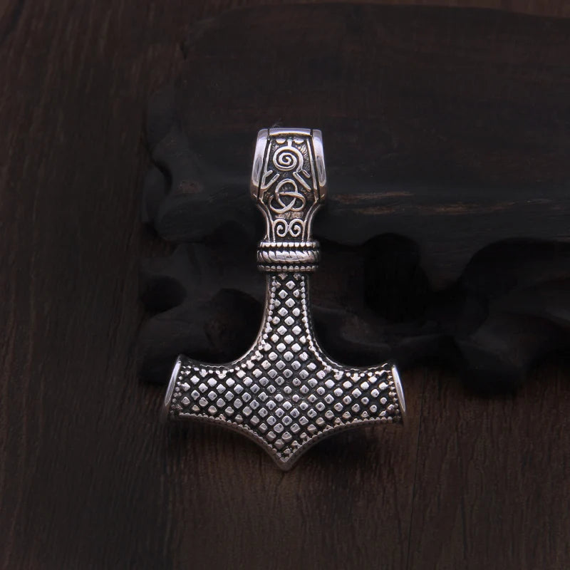 Real 925 Sterling Silver Thor Hammer Mjolnir choker Viking Amulet Scandinavian pendant necklace Norse Men Jewelry