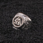 925 sterling silver Viking Odin Rune With Viking Rune adjustable ring with vintage viking box as gift