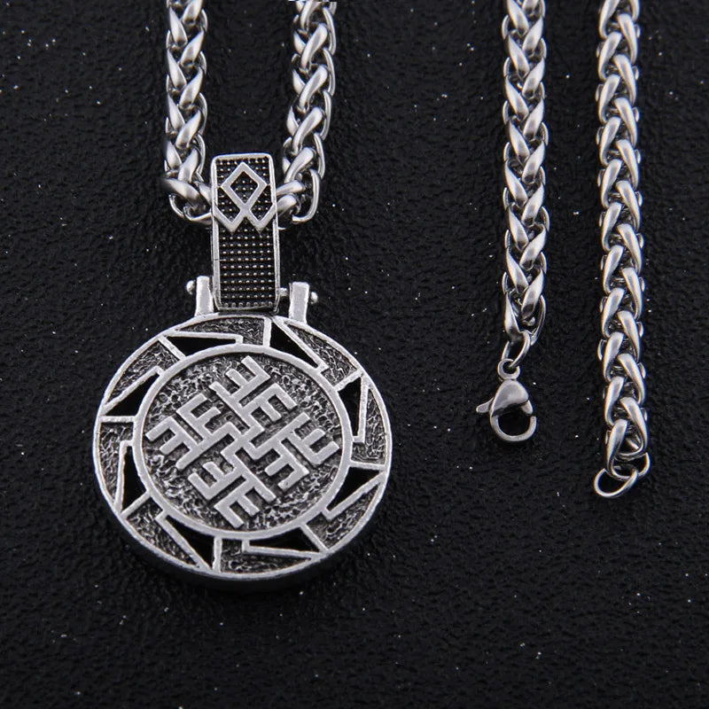 Odin Bear Wolf Raven Talisman Amulet Viking Necklace Wicca Bird Jewelry Knot Runes Neckless Wiccan Pagan Men Women Accessories