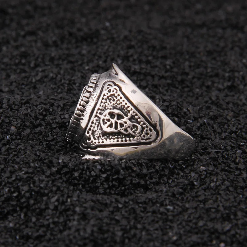 925 sterling silver Viking Odin Rune With Viking Rune adjustable ring with vintage viking box as gift