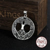 S925 sterling silver Norse Life of tree necklace with cow leather chain and keel chain and wood box as gift