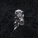 S925 Sterling Silver Viking Wolf Twisted body Bangle with wood box as gift for men or women