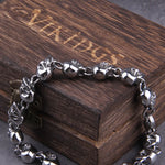 Stainless steel new design men punk skull chain bracelet men fashion stainless steel charm bracelet jewelry with box