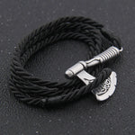 Men's Jewelry Axe Wrap Viking Bracelet Men's Leather Accessories Silver Color Hatchet Handmade Pirate Bracelet For Male