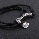 Men's Jewelry Axe Wrap Viking Bracelet Men's Leather Accessories Silver Color Hatchet Handmade Pirate Bracelet For Male