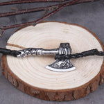 Men's Jewelry Axe Wrap Viking Bracelet Men's Leather Accessories Silver Color Hatchet Handmade Pirate Bracelet For Male