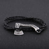 Men's Jewelry Axe Wrap Viking Bracelet Men's Leather Accessories Silver Color Hatchet Handmade Pirate Bracelet For Male