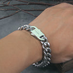 Never Fade Stainless Steel Vikings Bracelets For Men Blank Color Punk Curb Cuban Link Chain Bracelets with gift wooden box