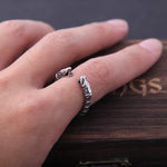 Never Fade Stainless Steel Viking Dragon Statement Rings Men Vintage Color Nordic Viking Totem Odin Men Rings Jewelry
