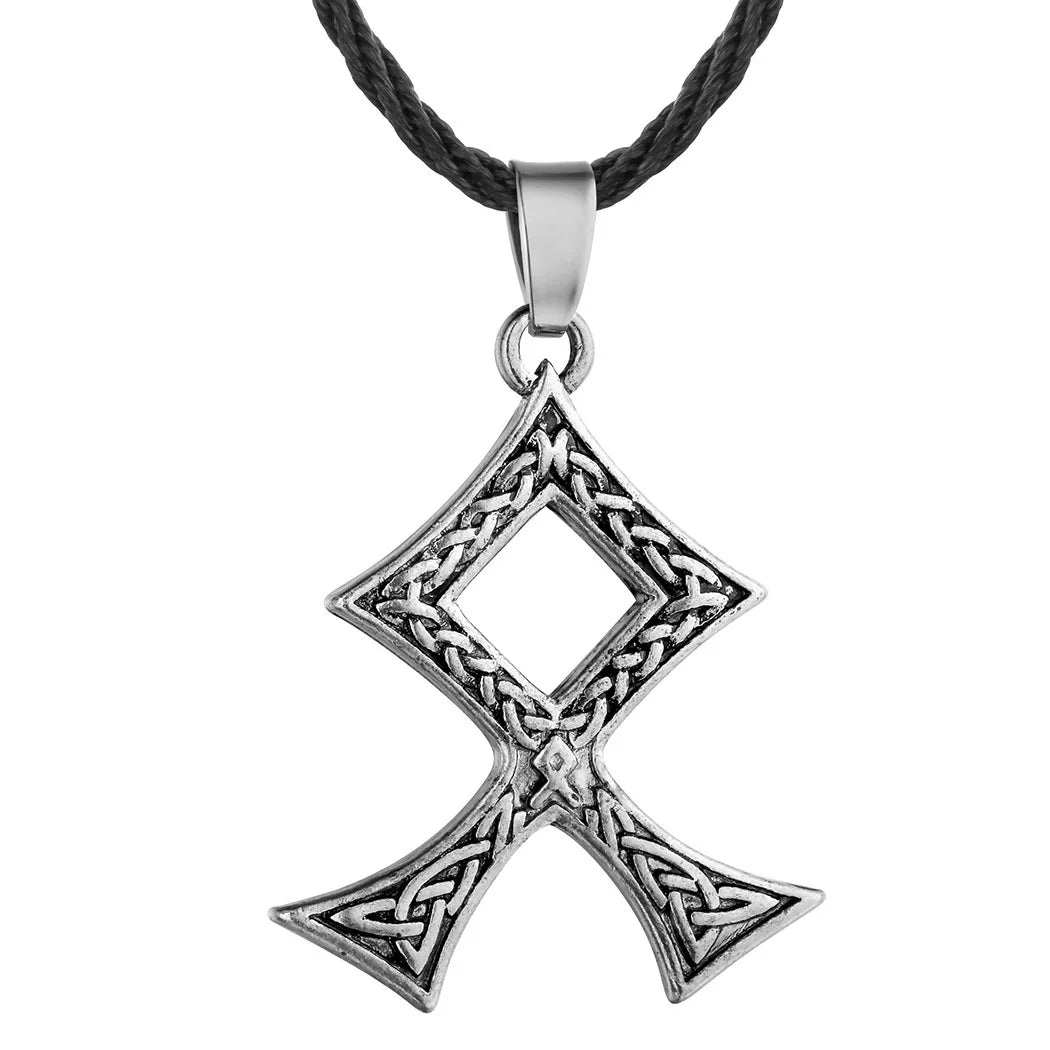 Norse Viking Branches Runes Pendan Algiz Celt Knot Rune Jewelry Amulet Talisman Pendant Necklace Men