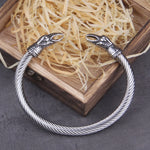 Stainless Steel Nordic Viking Norse Raven Bracelet Men Wristband Cuff Bracelets with viking wooden box
