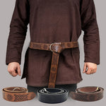 Medieval Embossed PU Leather O Ring Belt