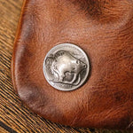 1pc viking sporran mini Soft Retro style Handcrafted Genuine Cowhide Change Holder Pouch Coin Purse Keychain for men and women