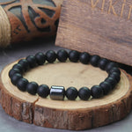 Stainless steel Runes Beads Men Bracelet Viking Rune Bracelet Fashion Charm Beads Bracelet wooden box